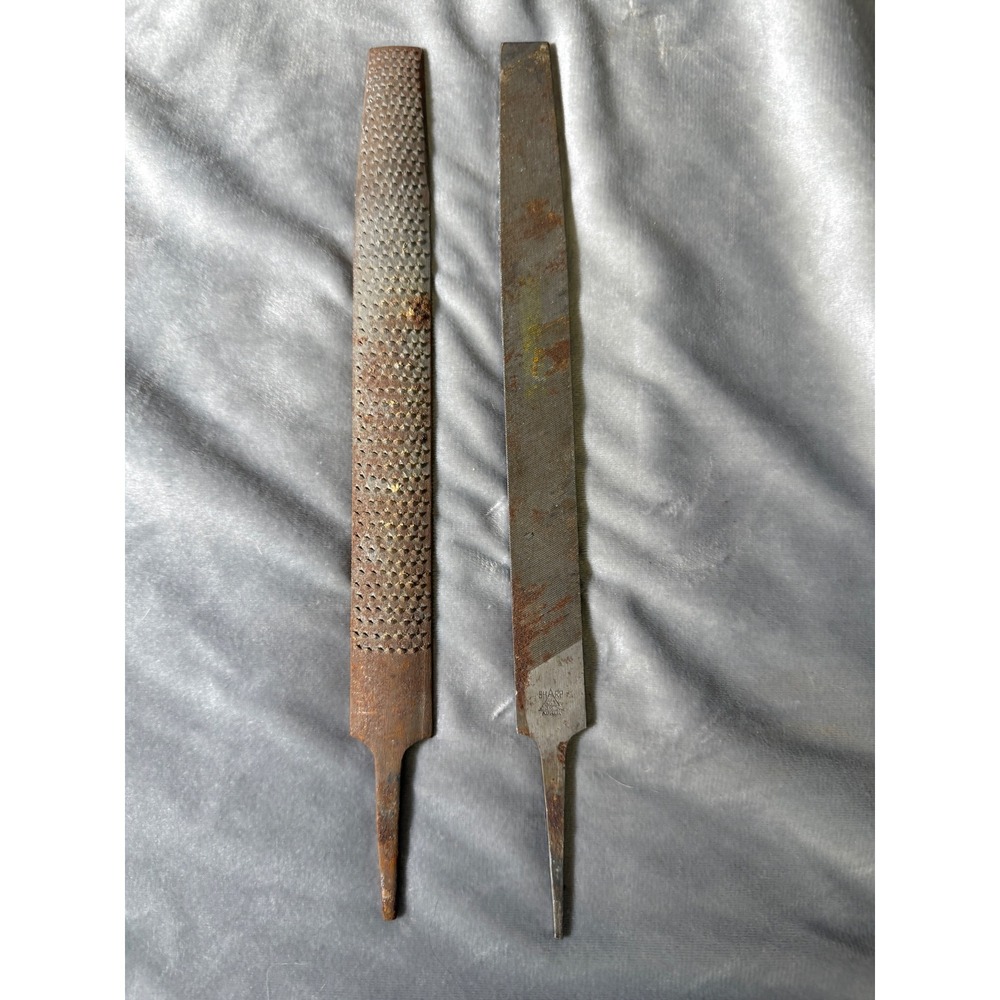 Vintage Samick Korea Flat Mill File and Coarse Wood Rasp Set Hand Tools